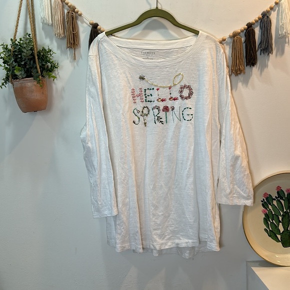 Talbots Hello spring quarter sleeve tshirt - Picture 4 of 10